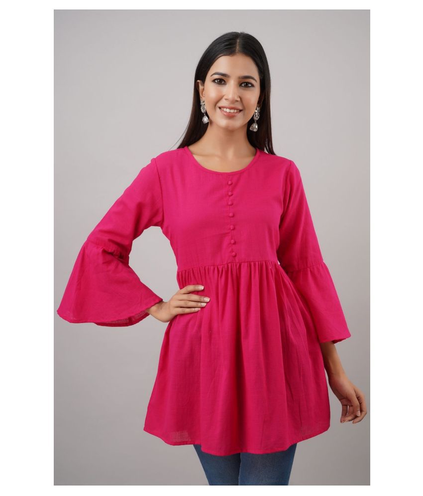     			SVARCHI - Pink Cotton Blend Women's Tunic ( Pack of 1 )