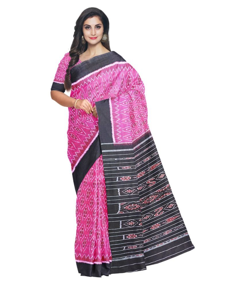 SAMBALPURI HANDLOOMS SAREE Pink Cotton Saree Buy SAMBALPURI HANDLOOMS