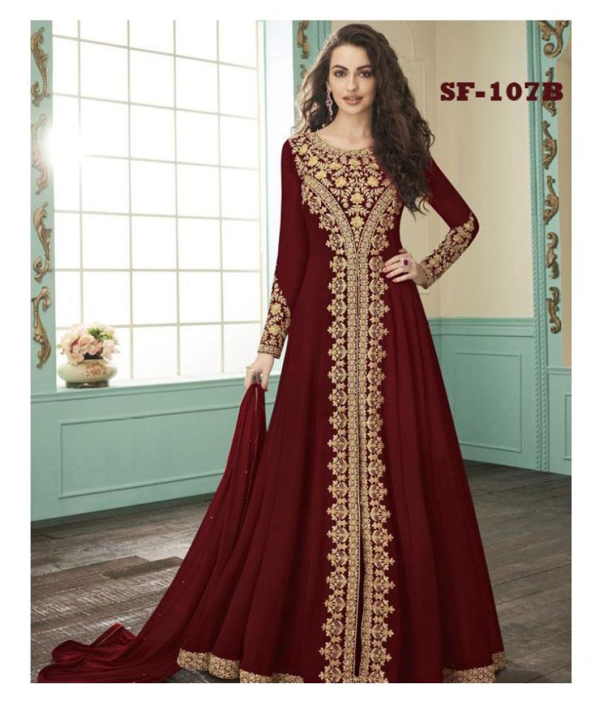 maroon ethnic gown