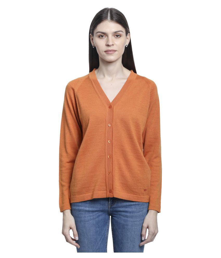 Buy Monte Carlo Pure Wool Orange Buttoned Cardigans Online at Best Prices in India - Snapdeal
