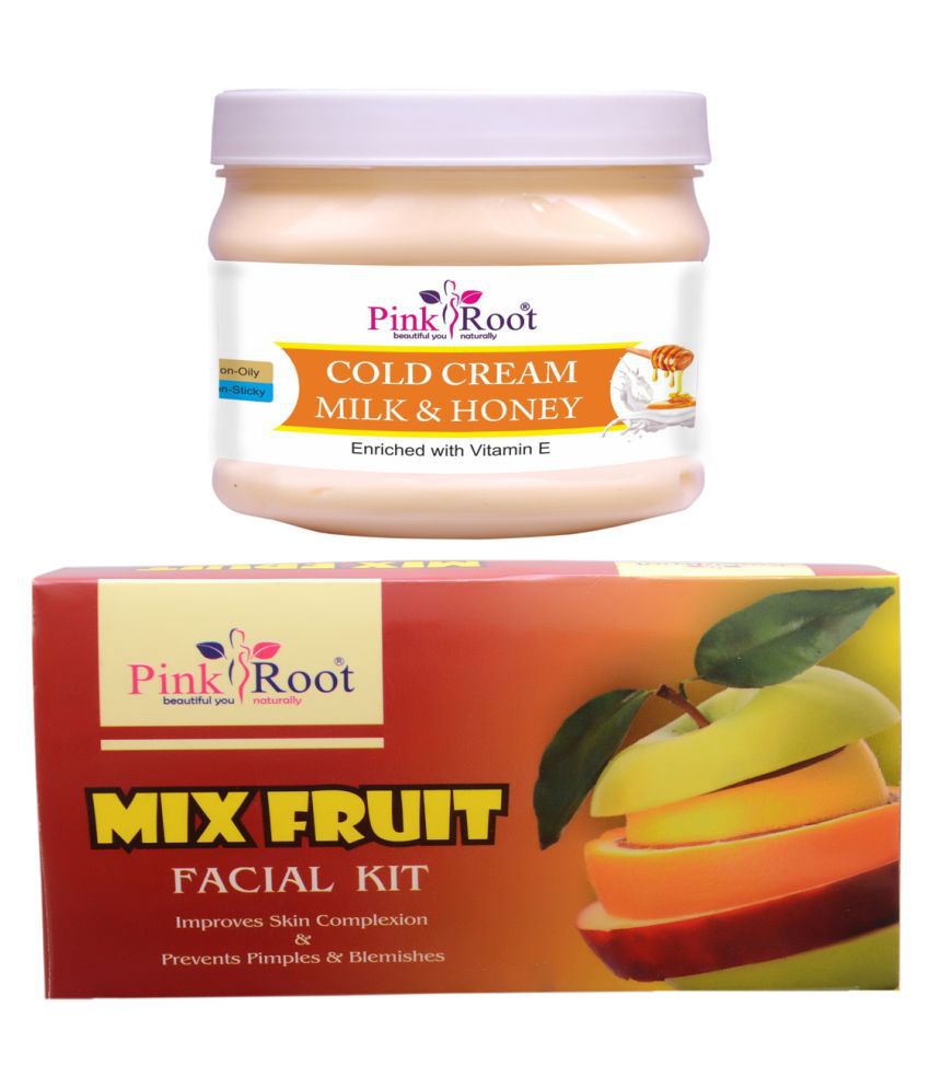Pink Root Mix Fruit Facial Kit Gm With Cold Cream Milk Honey Gm