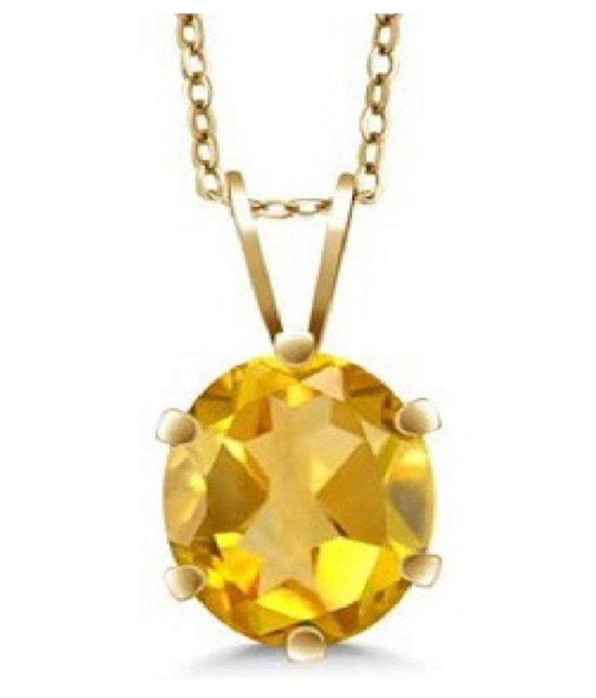7 carat only Yellow Sapphire Pendant with Natural Yellow Sapphire & Lab