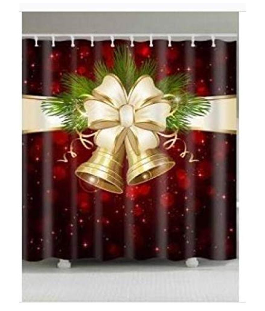 HomeStore-YEP Set of 2 Door Semi-Transparent Eyelet Polyester Curtains Brown