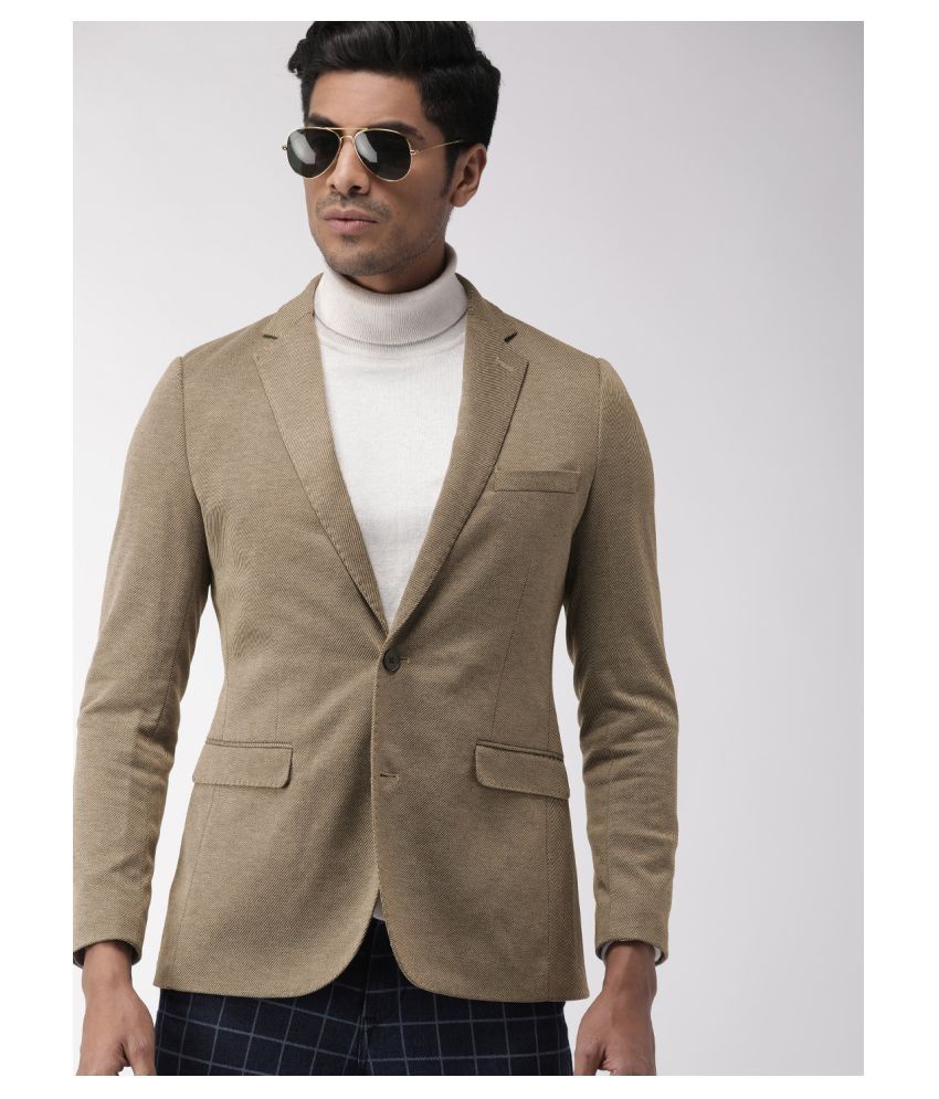 Indian Terrain Brown Blazer - Buy Indian Terrain Brown Blazer Online at ...