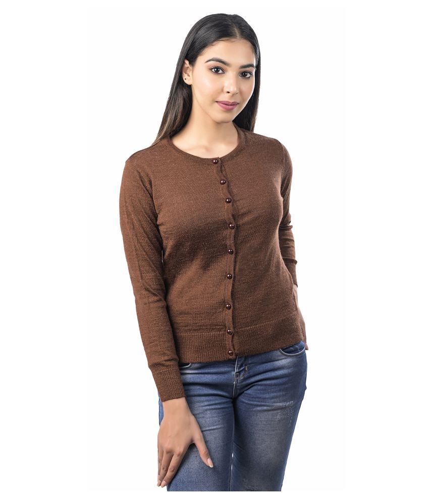     			Ogarti Acrylic Brown Buttoned Cardigans