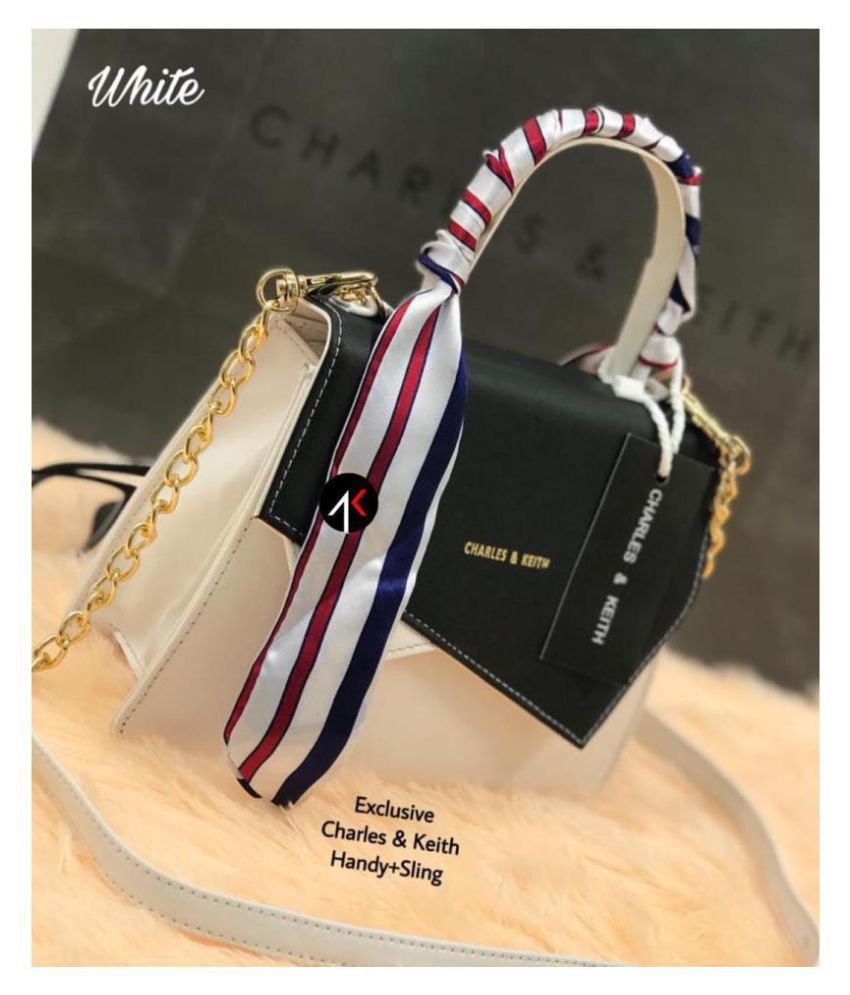 Charles & Keith White Fabric Handbags Accessories - Buy Charles & Keith ...