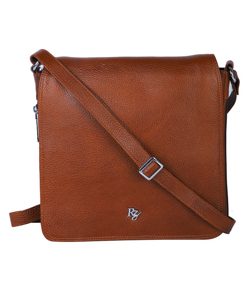 Chimera 1120244TN Tan Leather Casual Messenger Bag - Buy Chimera ...