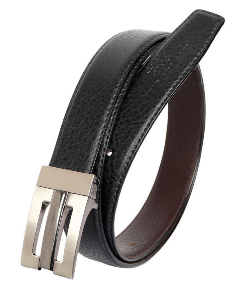     			Runsi Black Leather Formal Belt