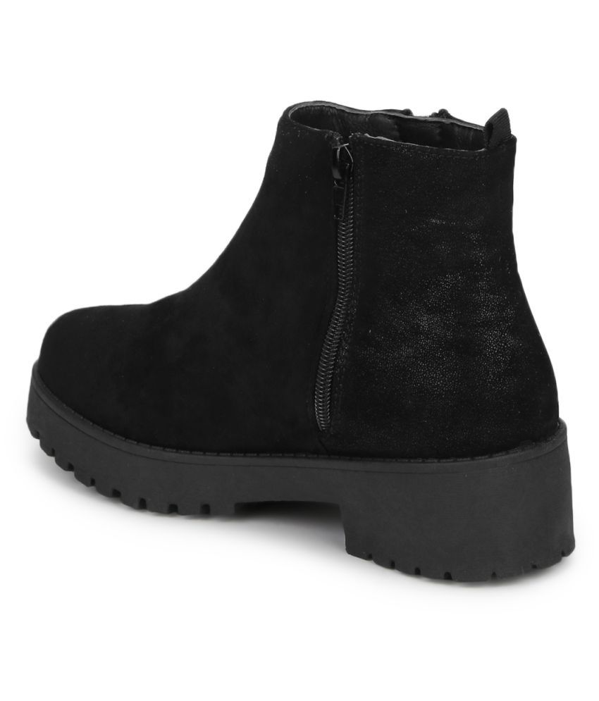 truffle collection chunky chelsea heeled ankle boots in black
