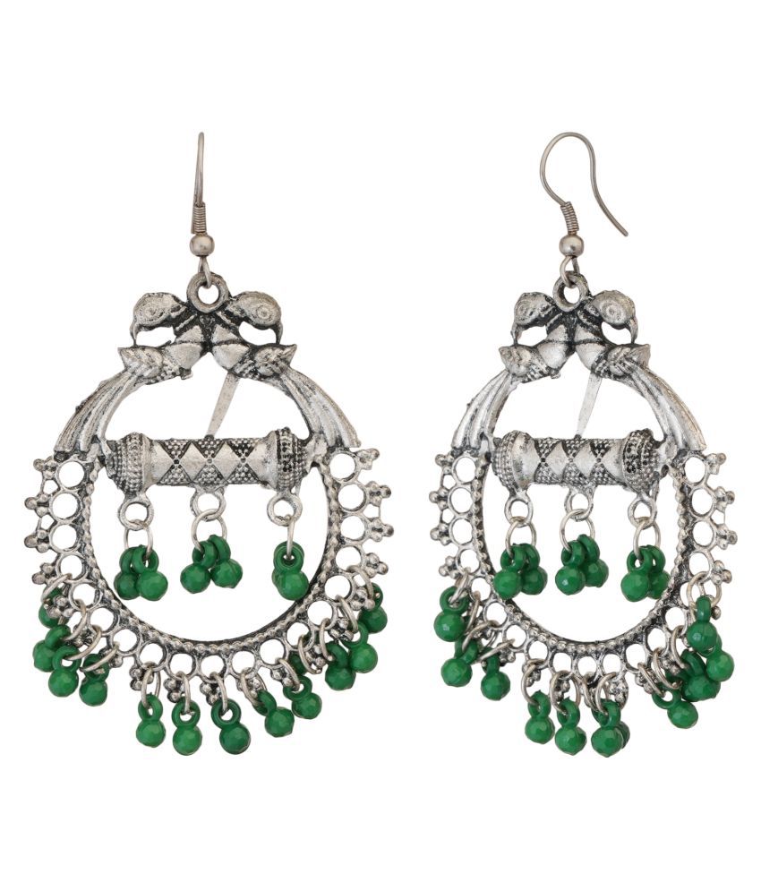 ZIKU JEWELRY - Green Chandbalis Earrings ( Pack of 1 ) - Buy ZIKU ...