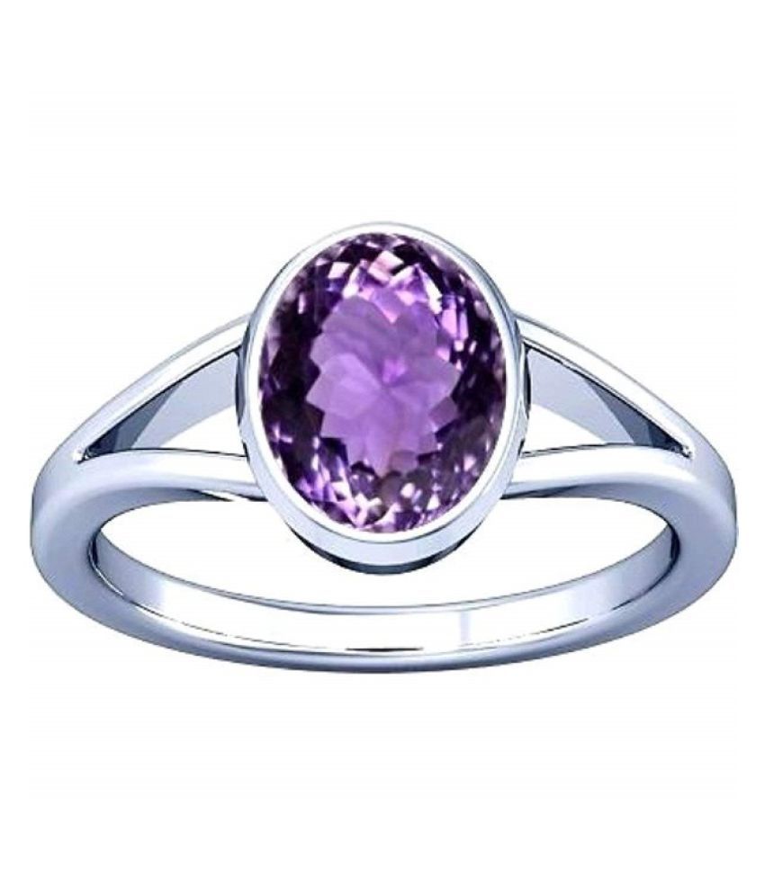 5.5 Carat blue Amethyst(Jamuniya) moti Ring with lab Report Silver ...