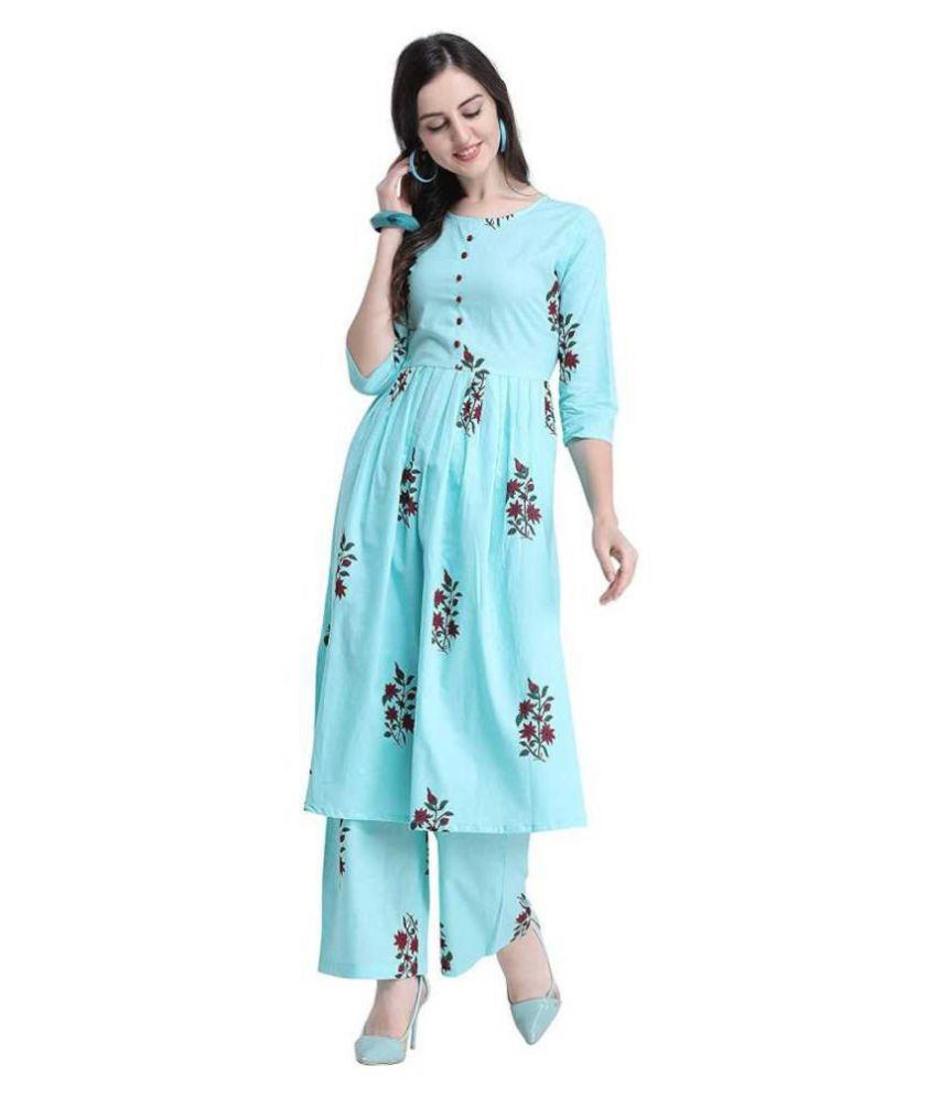 blue frock kurti