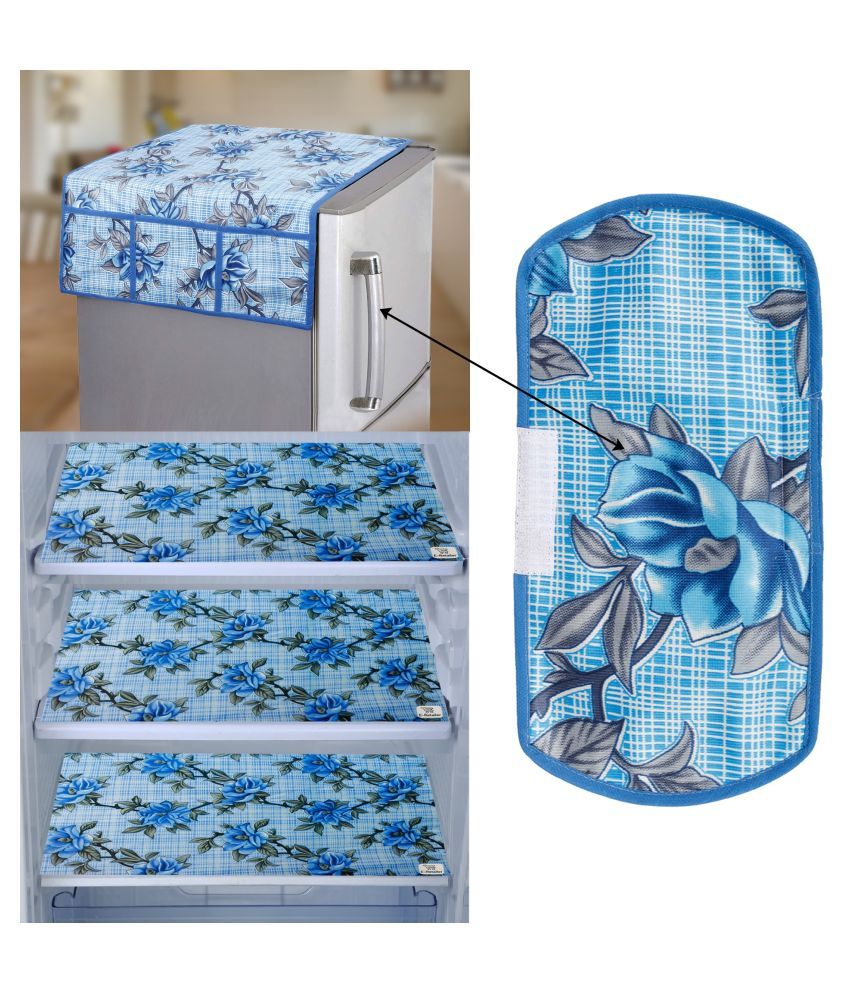     			E-Retailer Set of 5 PVC Blue Fridge Top Cover