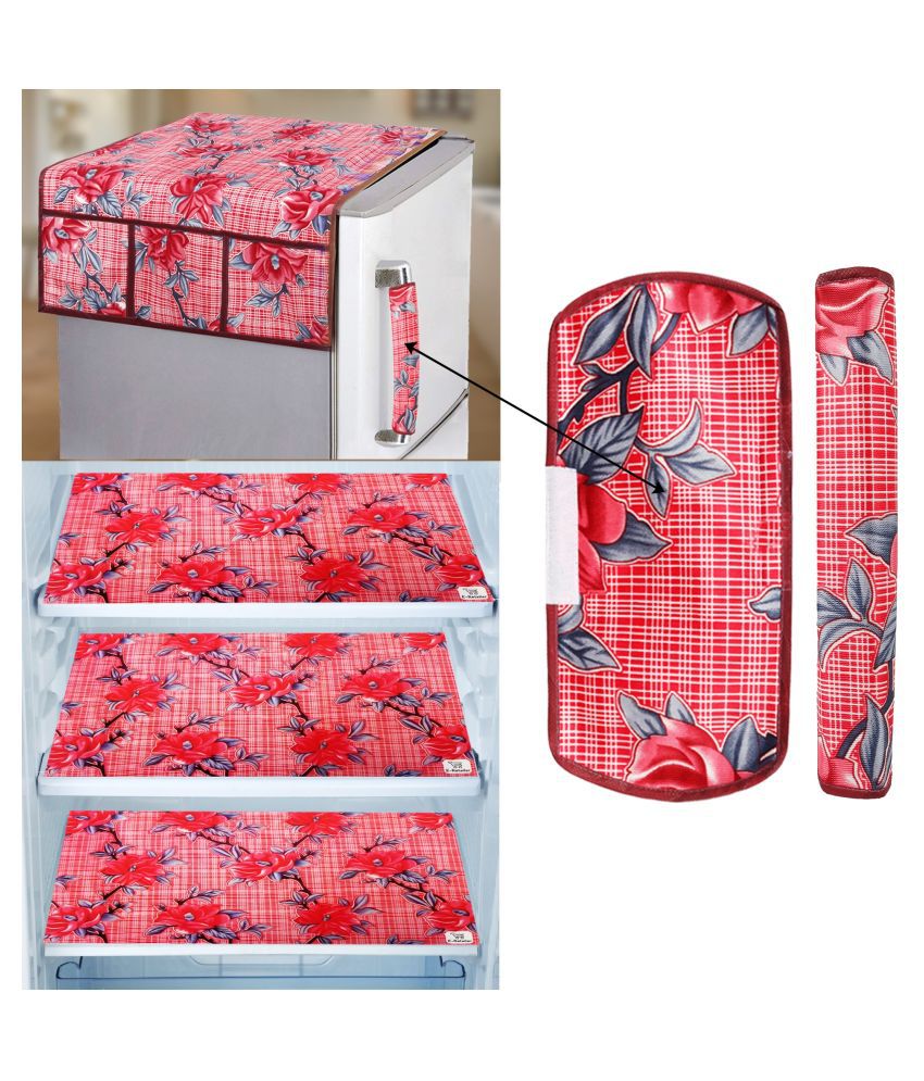     			E-Retailer Set of 6 PVC Red Fridge Top Cover