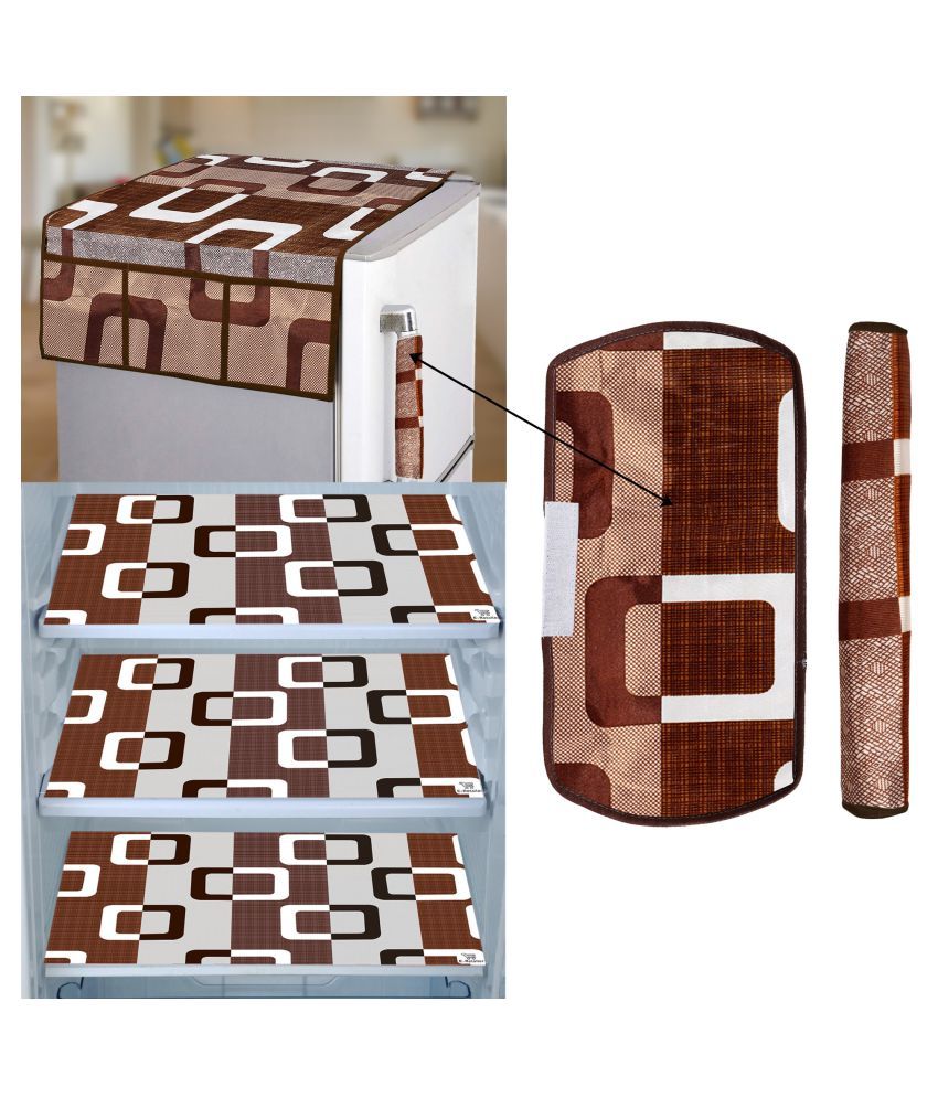     			E-Retailer Set of 6 PVC Brown Fridge Top Cover