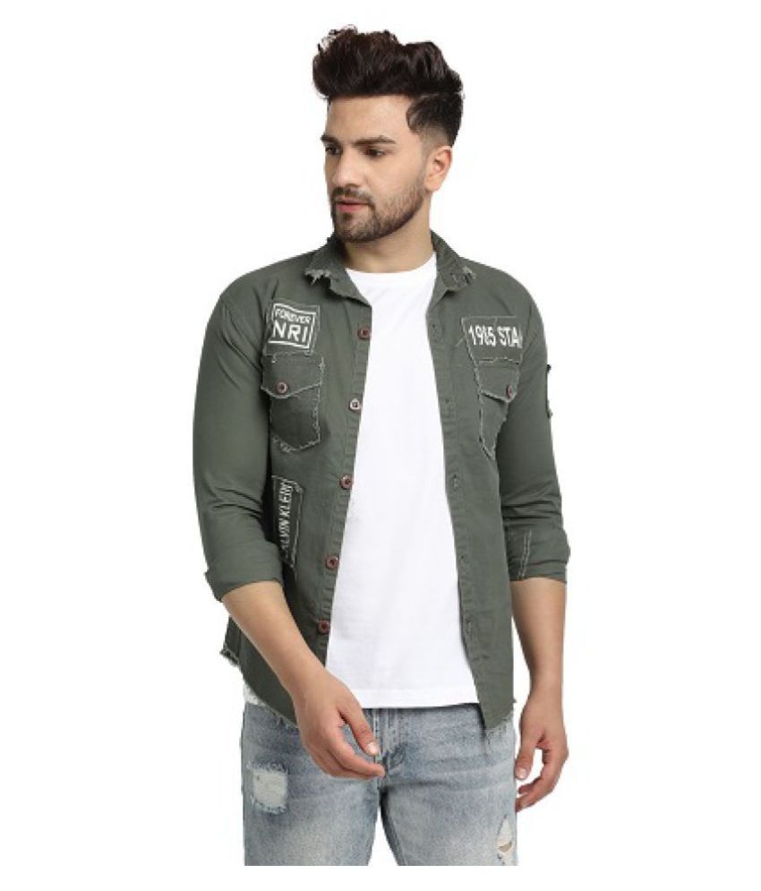 olive green jeans jacket