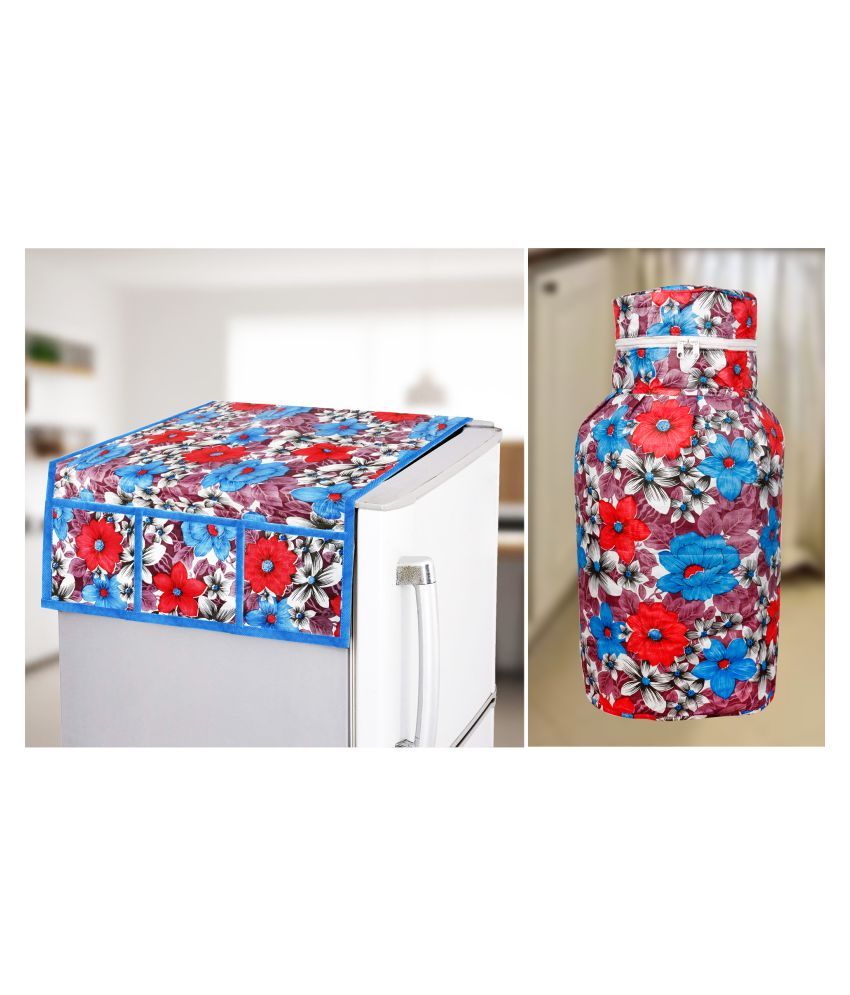     			E-Retailer Set of 2 Polyester Blue Fridge Top Cover