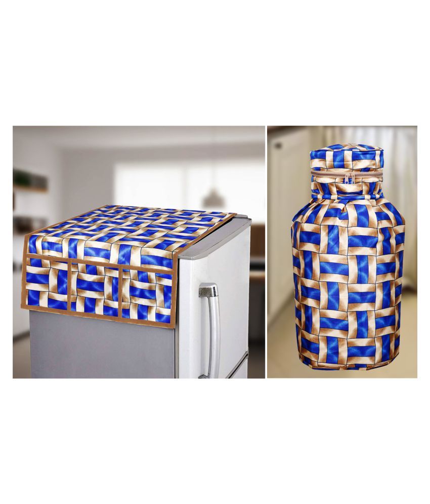     			E-Retailer Set of 3 Polyester Blue Fridge Top Cover