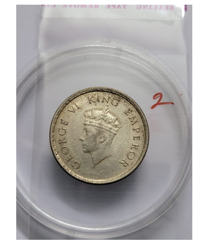    			George VI Half Rupee 1939 Silver Coin UNC