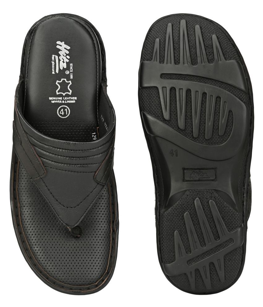 hitz black leather sandals