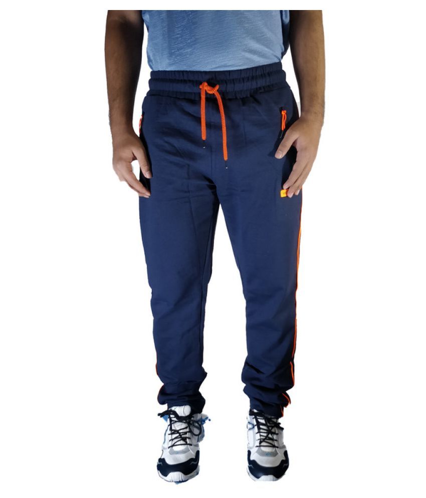 TRACKnJEAN Navy Polyester Trackpants Single - Buy TRACKnJEAN Navy ...