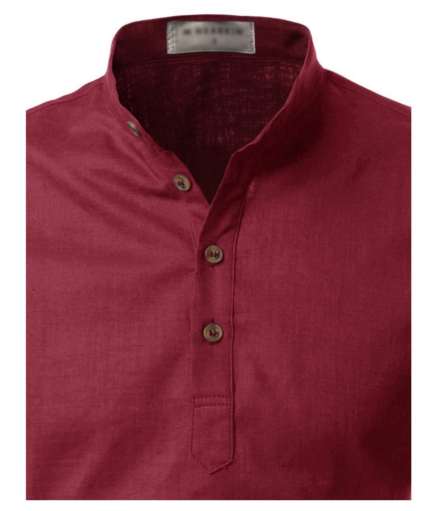 linen maroon shirt