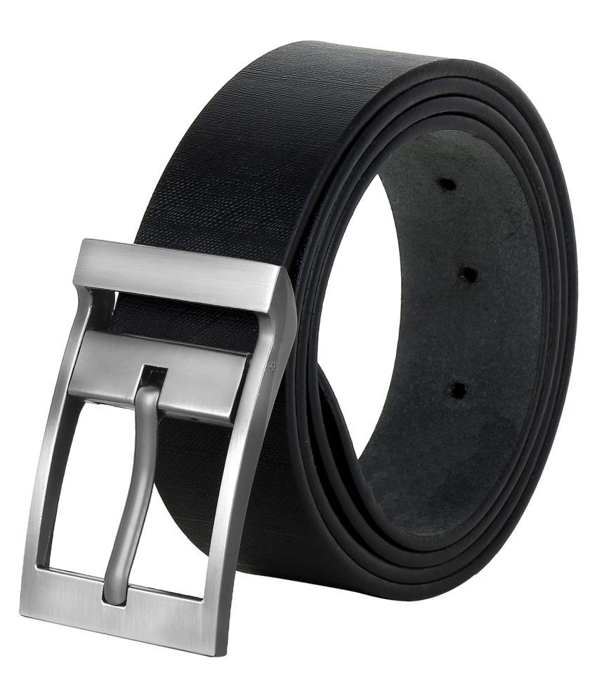     			Azibo Black Leather Casual Belt