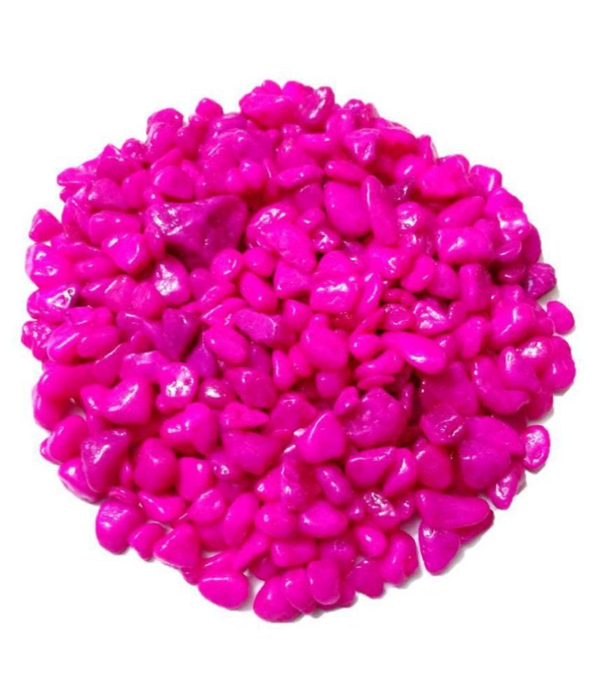    			DS Pink colored Pebbles, gravels, stone for aquarium, vases, fountain, table, lawn, 475gm