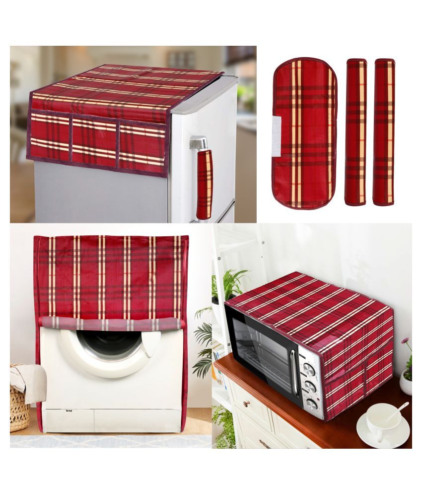     			E-Retailer Set of 6 PVC Red Fridge Top Cover