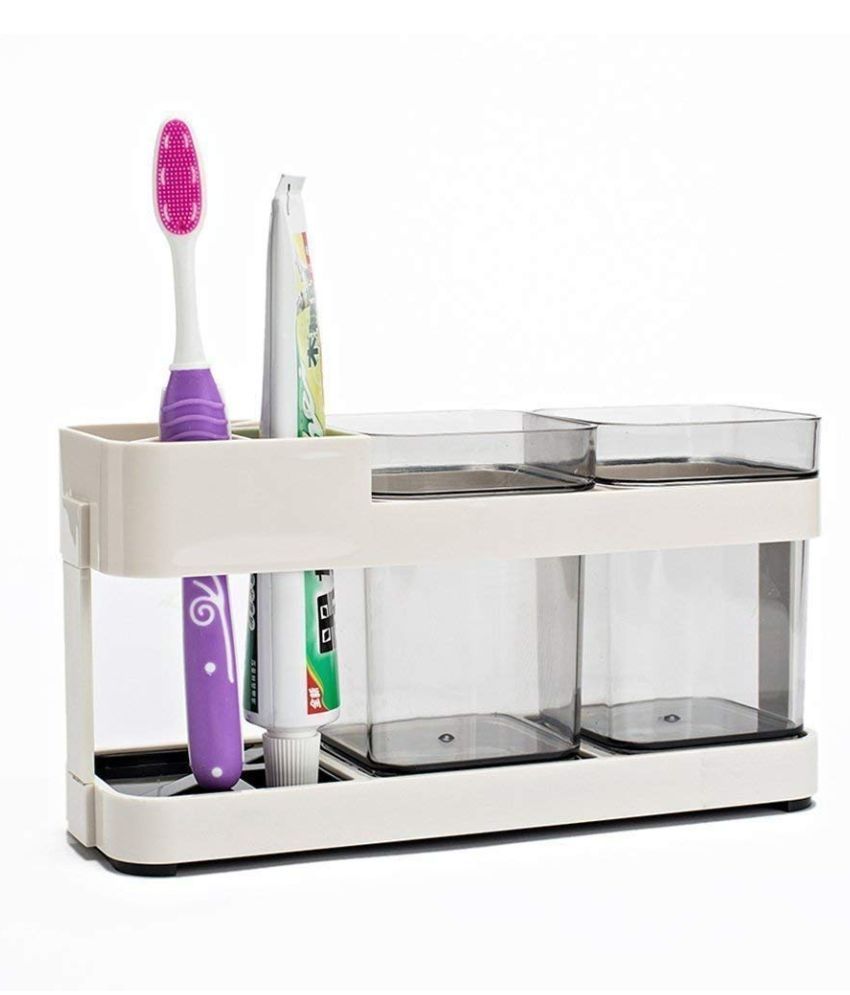 Toothbrush Toothpaste Holder with Removable Cup Bathroom Storage Toiletries Organizer Stand Buy