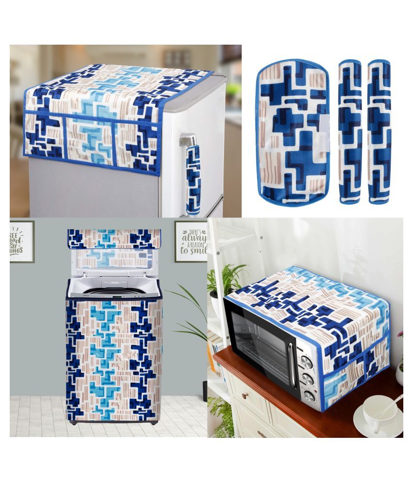     			E-Retailer Set of 6 Polyester Blue Fridge Top Cover