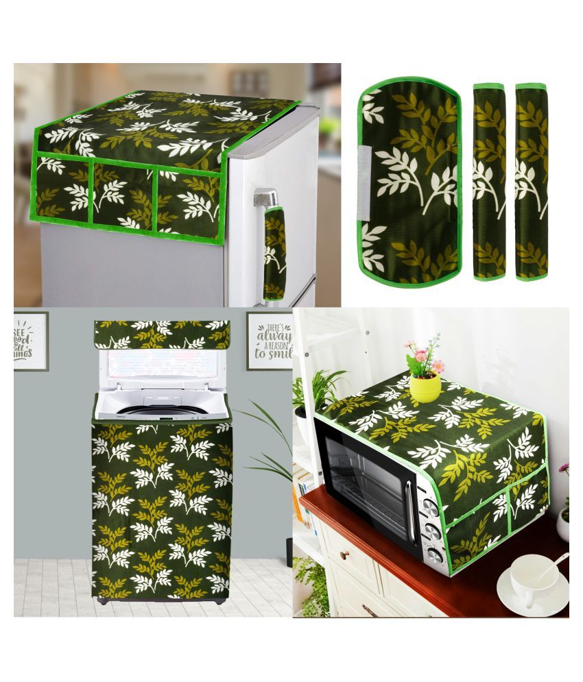     			E-Retailer Set of 6 Polyester Green Fridge Top Cover