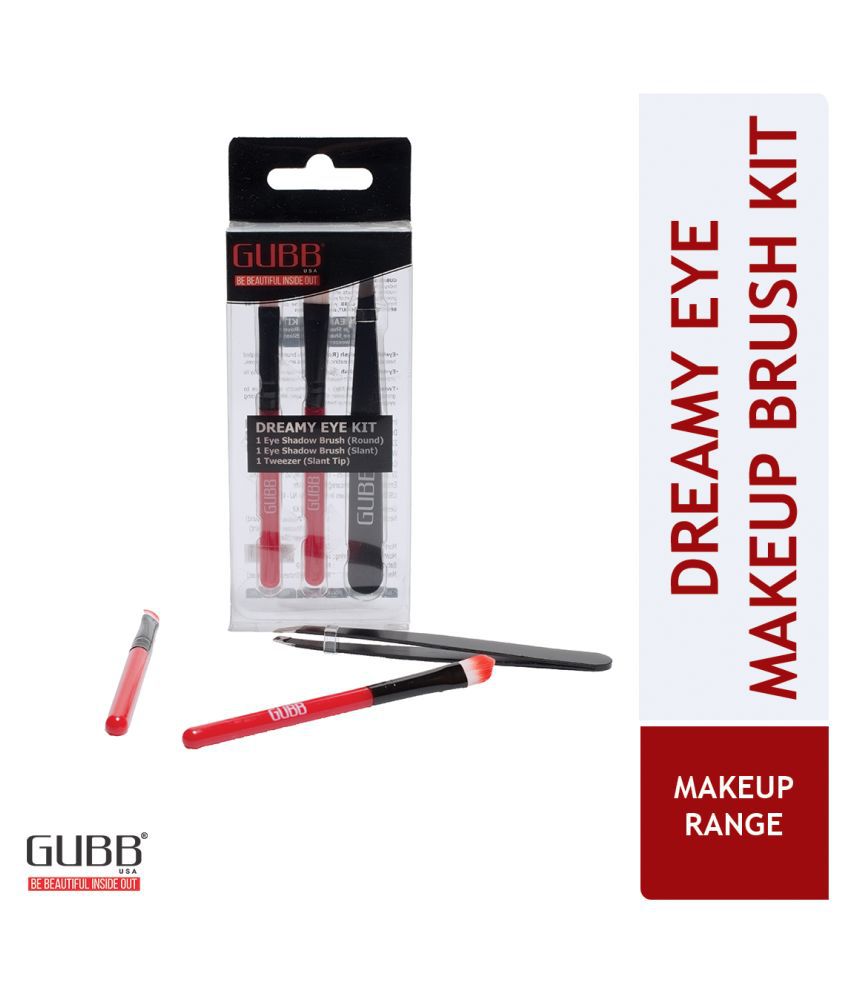 Gubb Dreamy Eye Shadow Brush Set & Slant Tip Tweezer Synthetic Eye Shadow Brush,Angle Eye Shadow Brush 40 g