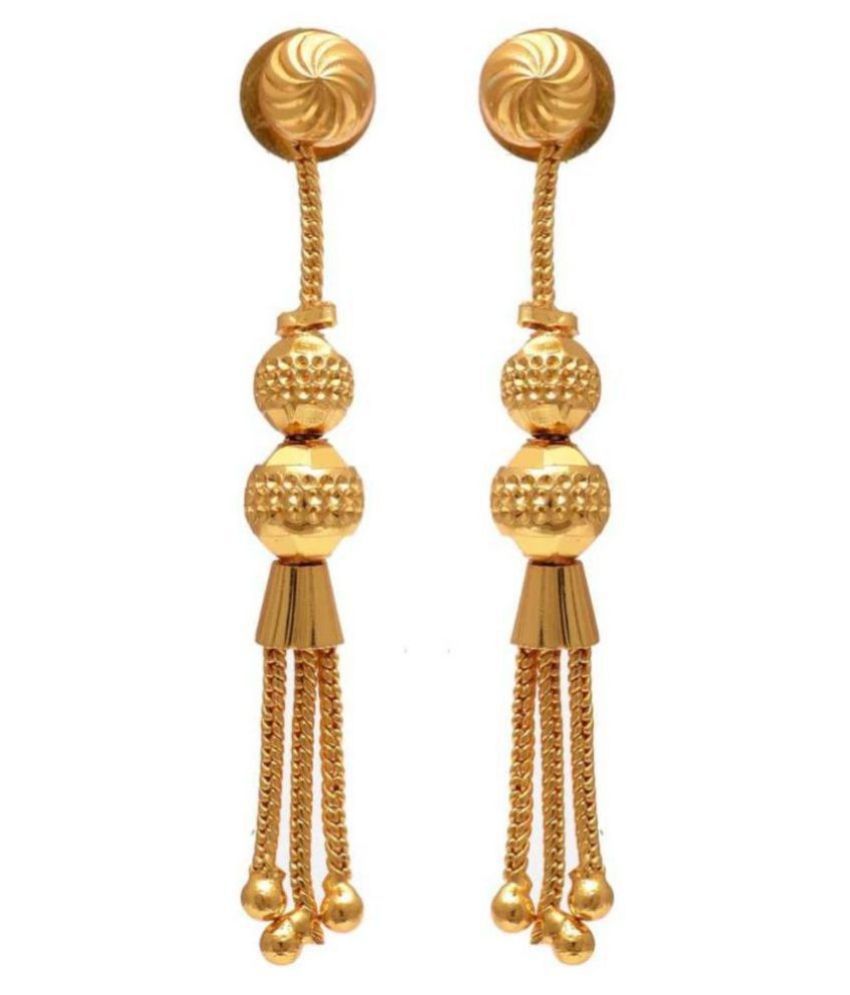     			Jewar Mandi - Golden Danglers Earrings ( Pack of 1 )