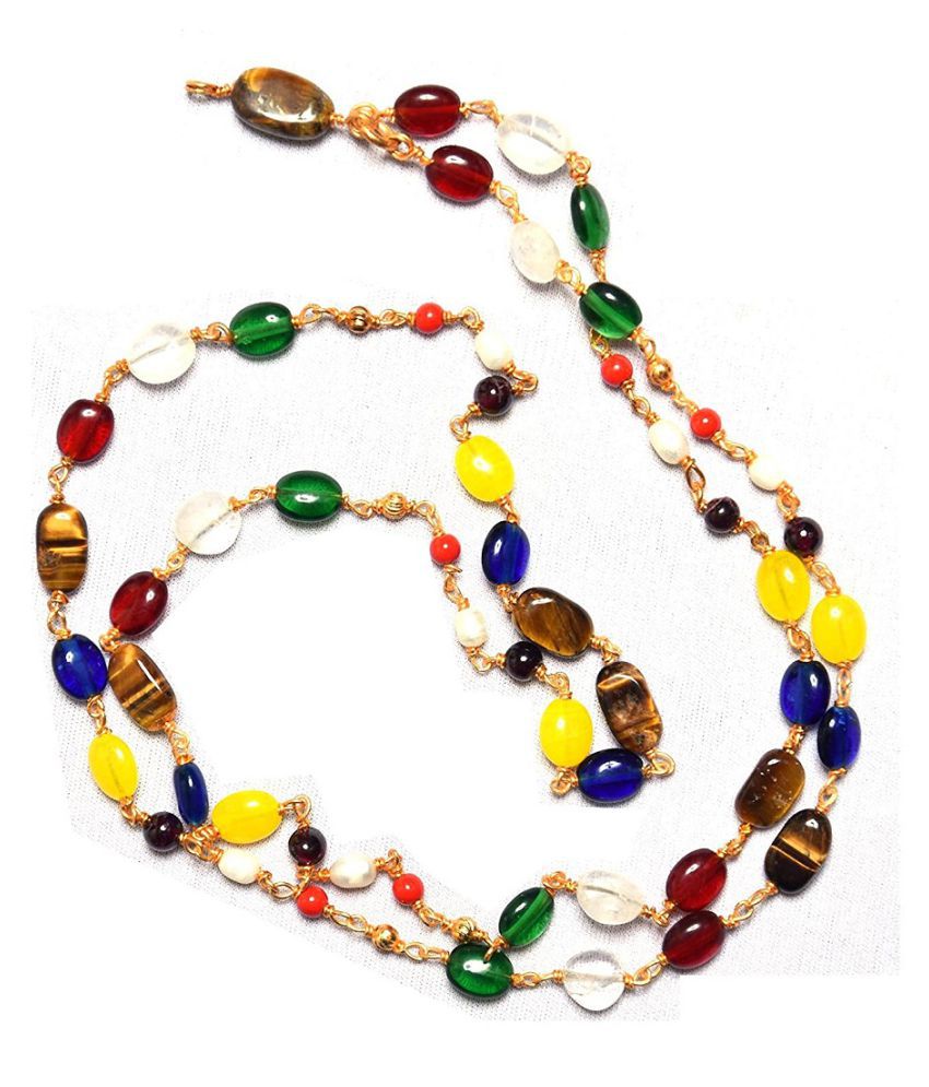 Navratan Beads mala original 9 Gems certified stones Crystal Stone ...