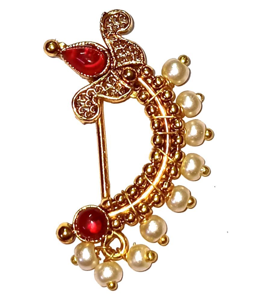 Golden Maharashtrian Alloy Nath (नथ 