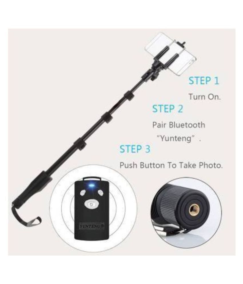 ADZOY Black Bluetooth Monopod 120 cm Selfie Sticks & Accessories
