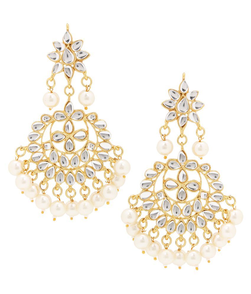 Asmitta Jewellery Zinc White Traditional Gold Plated Necklaces Set