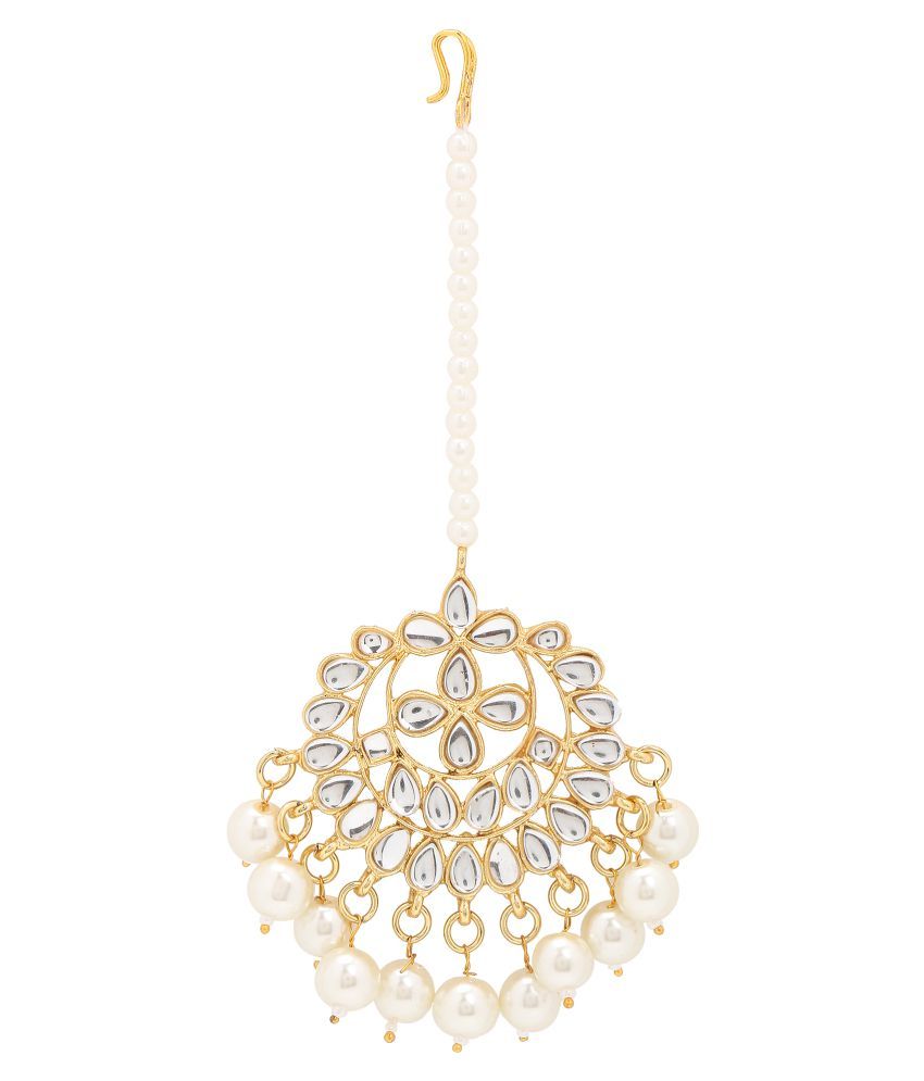 Asmitta Jewellery Zinc White Traditional Gold Plated Necklaces Set