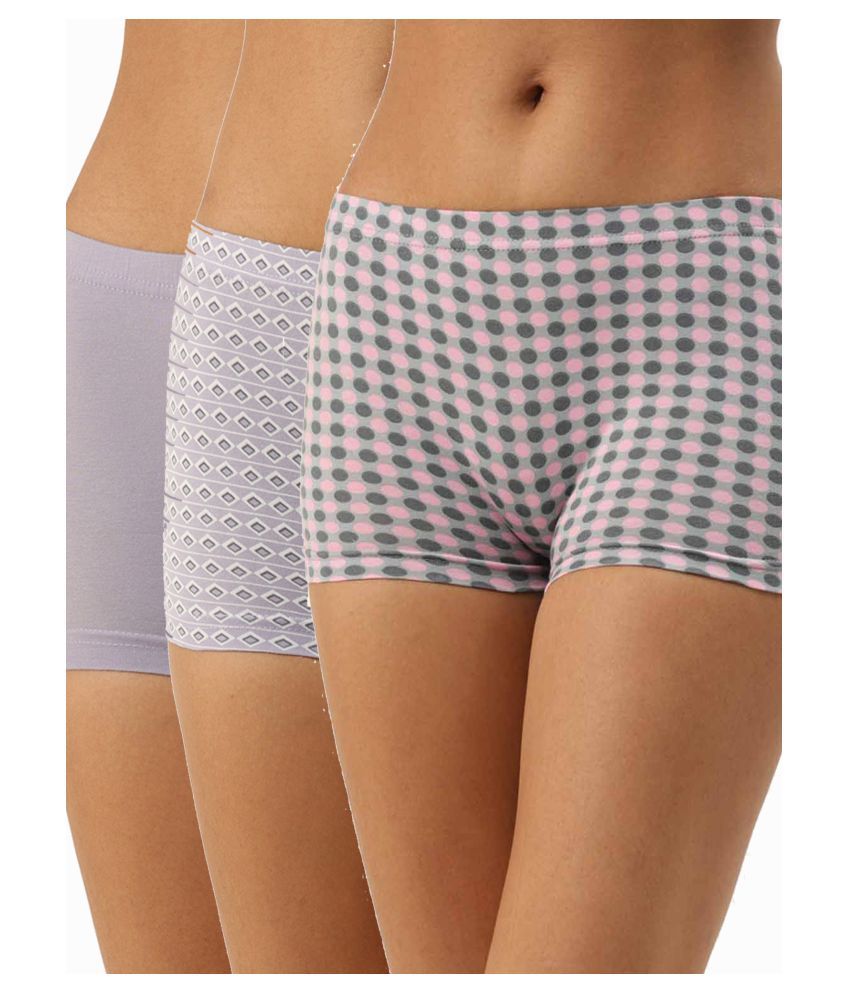     			Leading Lady Pack of 3 Cotton Women's Boy Shorts ( Multi Color )