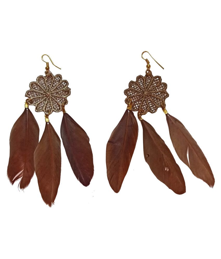 New Fashionable Brown feather earrings by Shrungarika Buy New