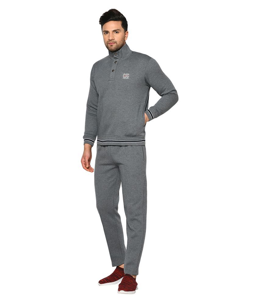 mens grey cotton tracksuit