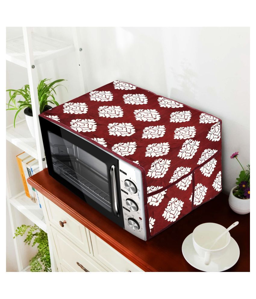     			E-Retailer Single Polyester Maroon Microwave Oven Cover -