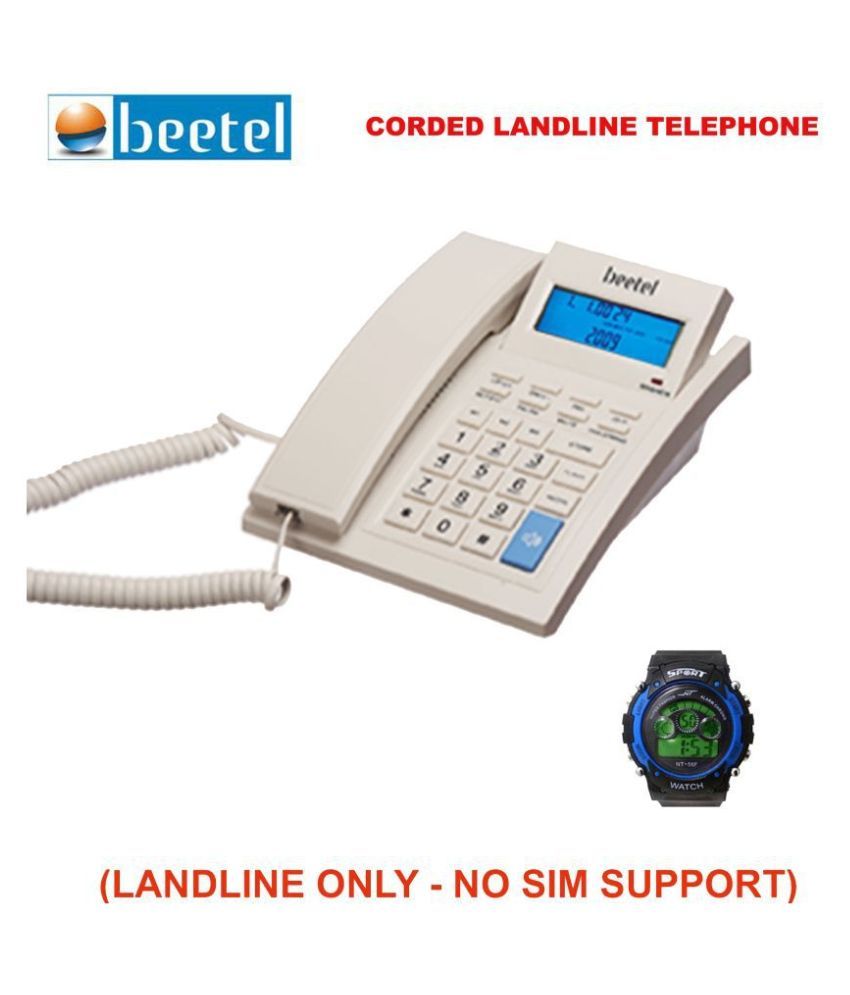 Buy Beetel M64 Corded Landline Phone ( White ) Online at Best Price in
