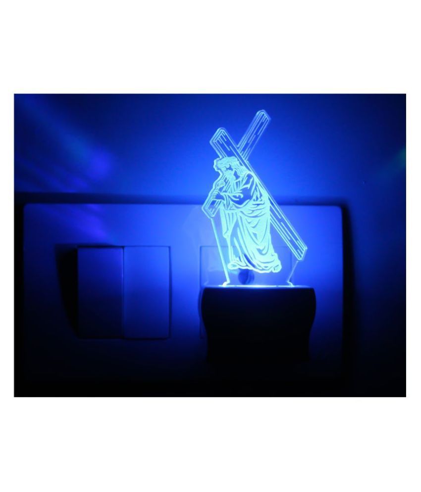     			AFAST Jesus With Cross 3D Illusion LED Night Lamp Multi - Pack of 1