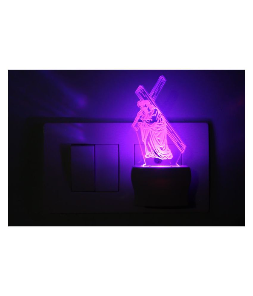     			AFAST Jesus With Holy Raising Cross 3D Illusion LED Night Lamp Multi - Pack of 1