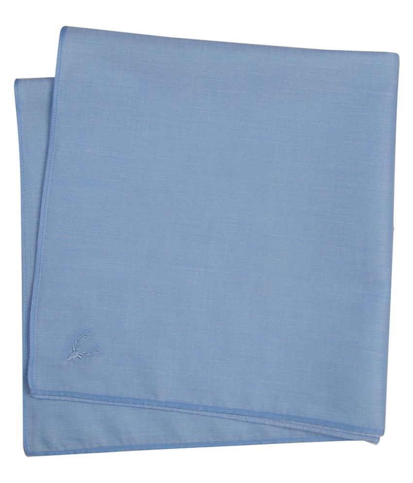 Allen Solly Men's Cotton "DENIM" Handkerchief with Brand Logo (Pack of