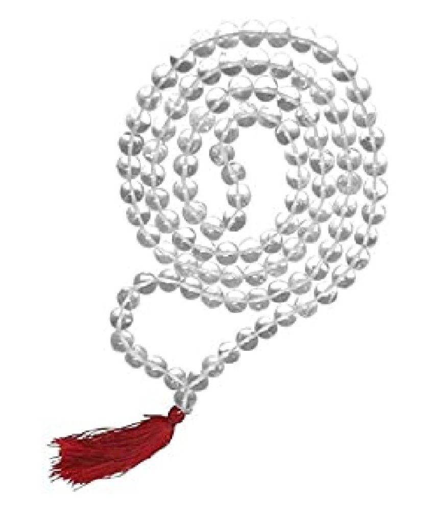 Sphatik Stone Beaded String Mala for Unisex by Kundli Gems Buy Sphatik