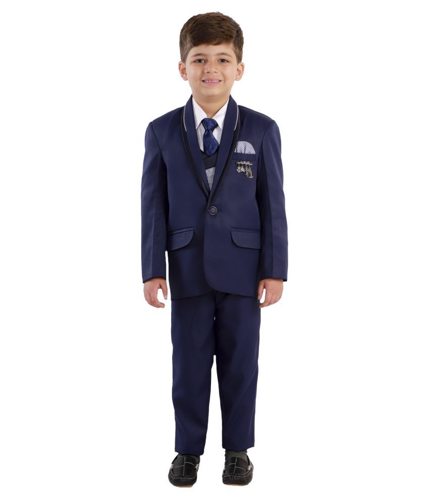     			Fourfolds Boys Polyester Blazer ( Pack of 1 , Blue )