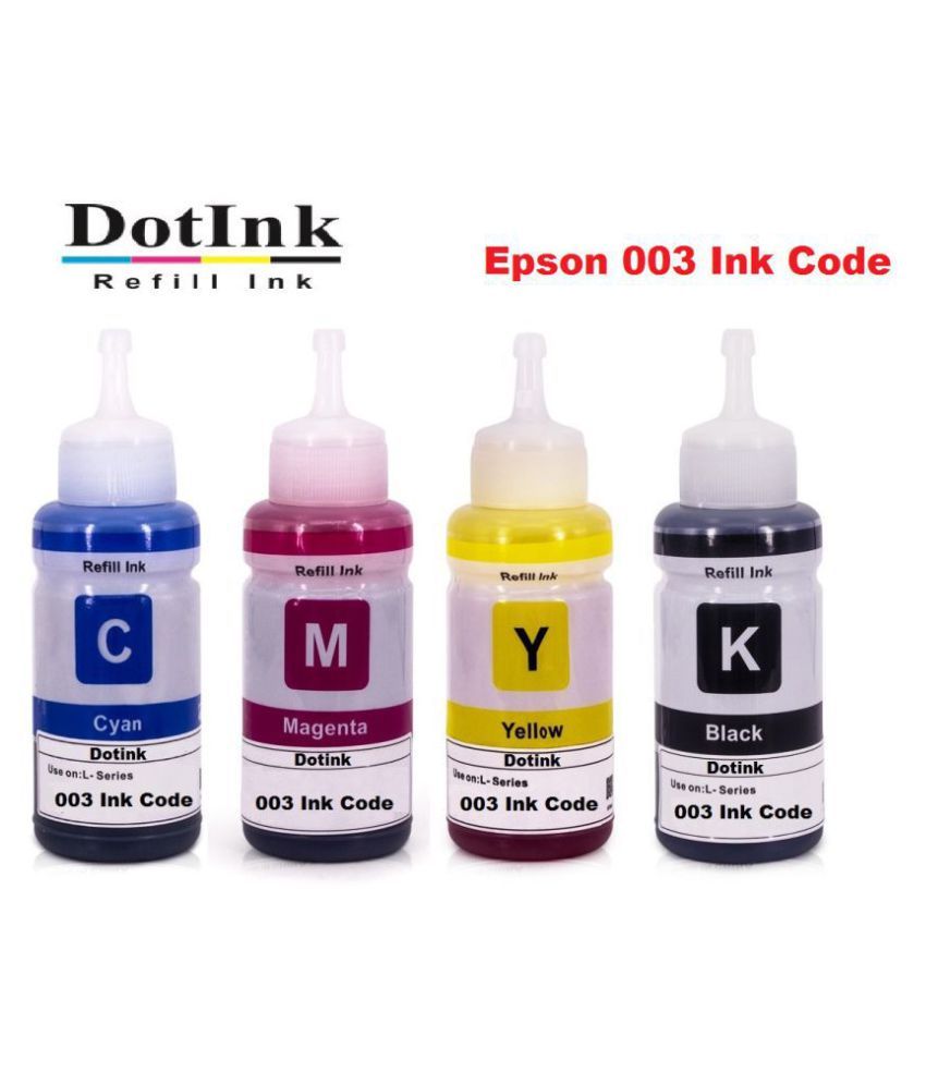 Buy Refill Ink 003 Epson L Series Multicolor Pack Of 4 Ink Bottle For Compatible Epson L3100 5779